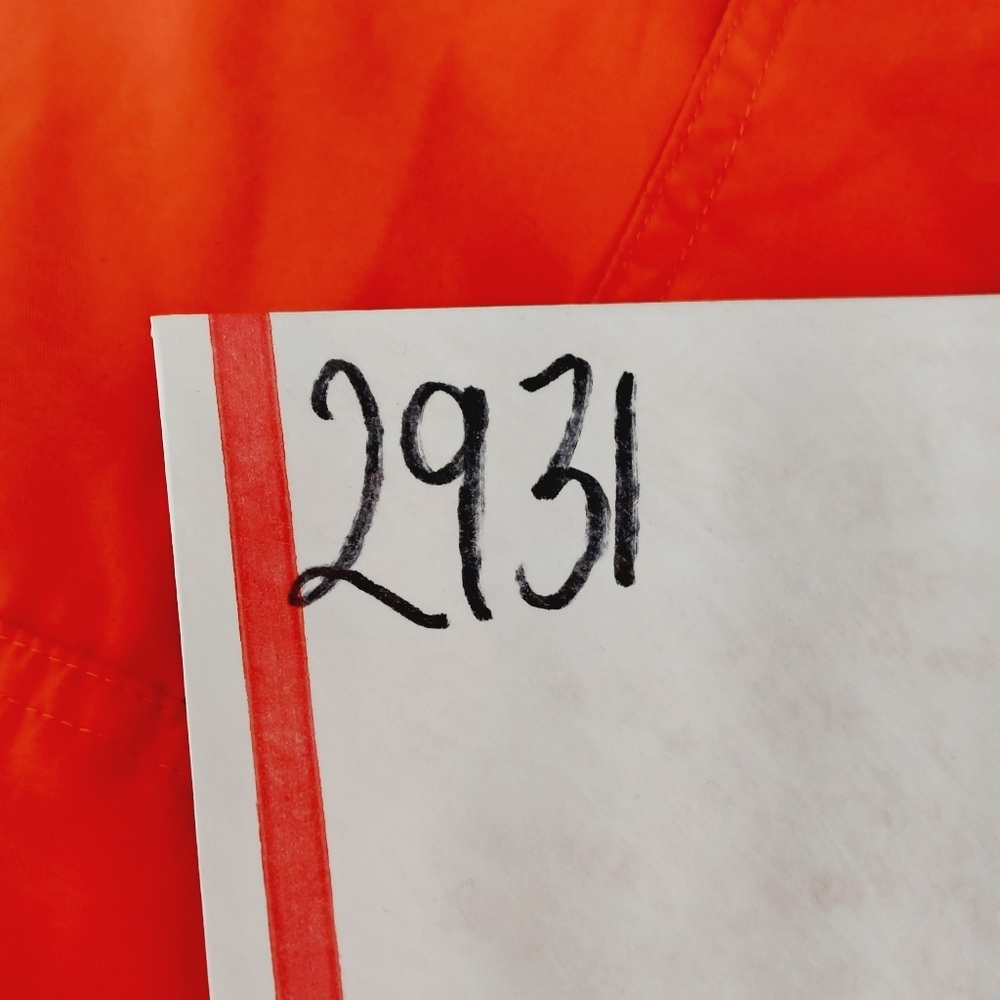 GAP Vintage Quarter Zip Orange Hooded Nylon Pocket Pullover Ski Jacket  P2931 - Picture 7 of 7